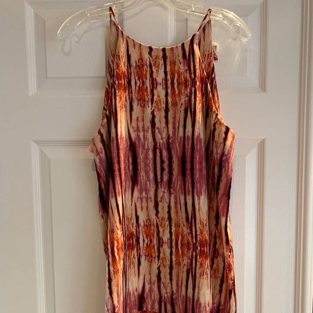 Spaghetti strap print mini dress by Tyche.